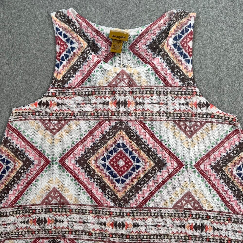 Wrangler Western Tunic Tank Top Women's Medium Open Knit Lightweight Flowy Aztec - Picture 2 of 7